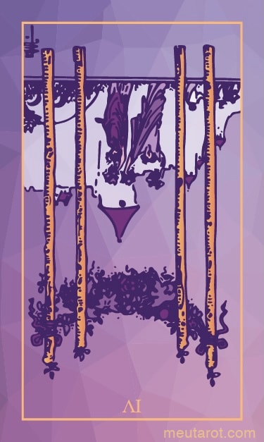 Quattro di Bastoni Invertita